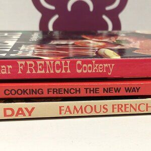 RETRO Lot of 3 Vintage French Cooking Cookbooks, Hardcover, Good